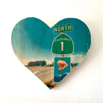 Heading North: Highway 1 Poppy Road Sign - Heart