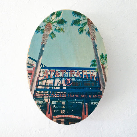 AT&T Park Front View - 5x7 Oval Image on Wood