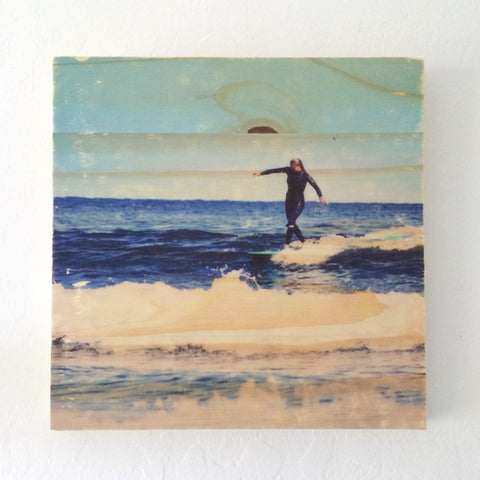 Walking the Board (Female Longboard Surfer) - Square