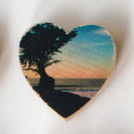 Mini Heart Magnets: Coastal, Succulent, and Nature - Hand-Transferred Photos on Wood, Various Images