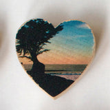 Mini Heart Magnets: Coastal, Succulent, and Nature - Hand-Transferred Photos on Wood, Various Images