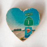 Mini Heart Magnets: Coastal, Succulent, and Nature - Hand-Transferred Photos on Wood, Various Images