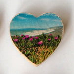 Mini Heart Magnets: Coastal, Succulent, and Nature - Hand-Transferred Photos on Wood, Various Images