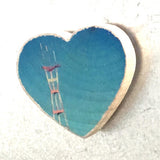 Mini Heart Magnets: SF - Hand-Transferred Photos on Wood, Various Images