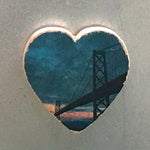 Mini Heart Magnets: SF - Hand-Transferred Photos on Wood, Various Images