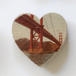 Mini Heart Magnets: SF - Hand-Transferred Photos on Wood, Various Images