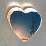 Mini Heart Magnets: SF - Hand-Transferred Photos on Wood, Various Images