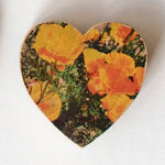 Mini Heart Magnets: Coastal, Succulent, and Nature - Hand-Transferred Photos on Wood, Various Images