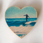 Mini Heart Magnets: Coastal, Succulent, and Nature - Hand-Transferred Photos on Wood, Various Images